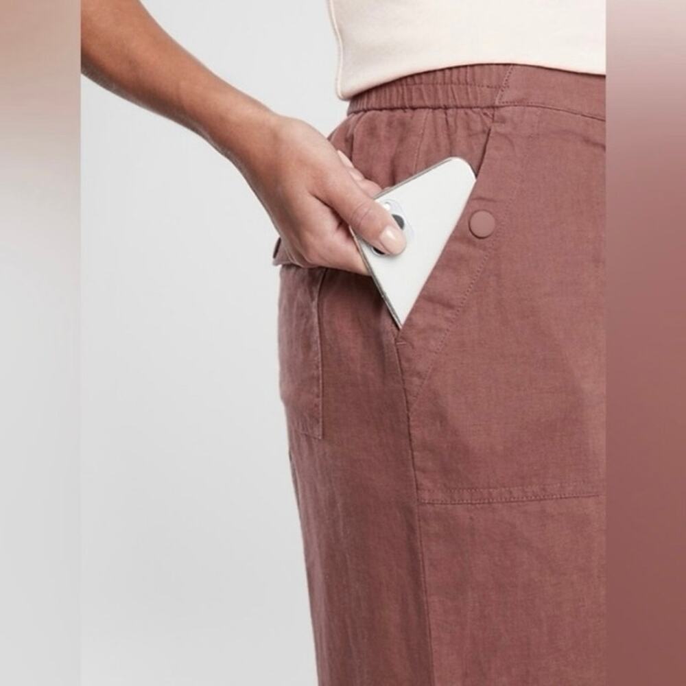 Athleta NWT Cabo Retreat Linen Hearth Rose Pink Pant Size 10 Tall - Picture 4 of 13